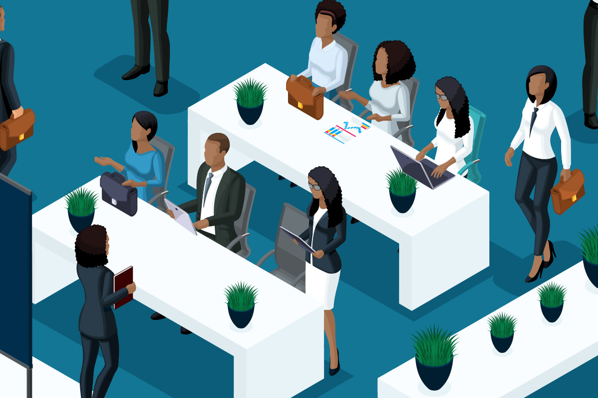 Minority Business GDP Workforce office conference illustration 138949