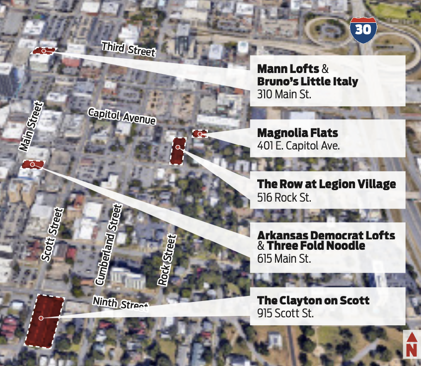 Map of apartment building sold downtown