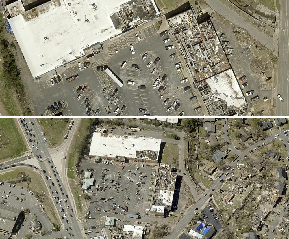 EagleView Aerial View of Tornado Damage, Colony West Shopping Center